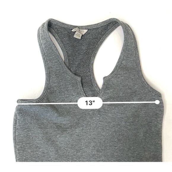 Guess Vneck Racerback Gray Knit Drop Waist Sleeveless Dress XS Coverup Beach - Picture 5 of 12